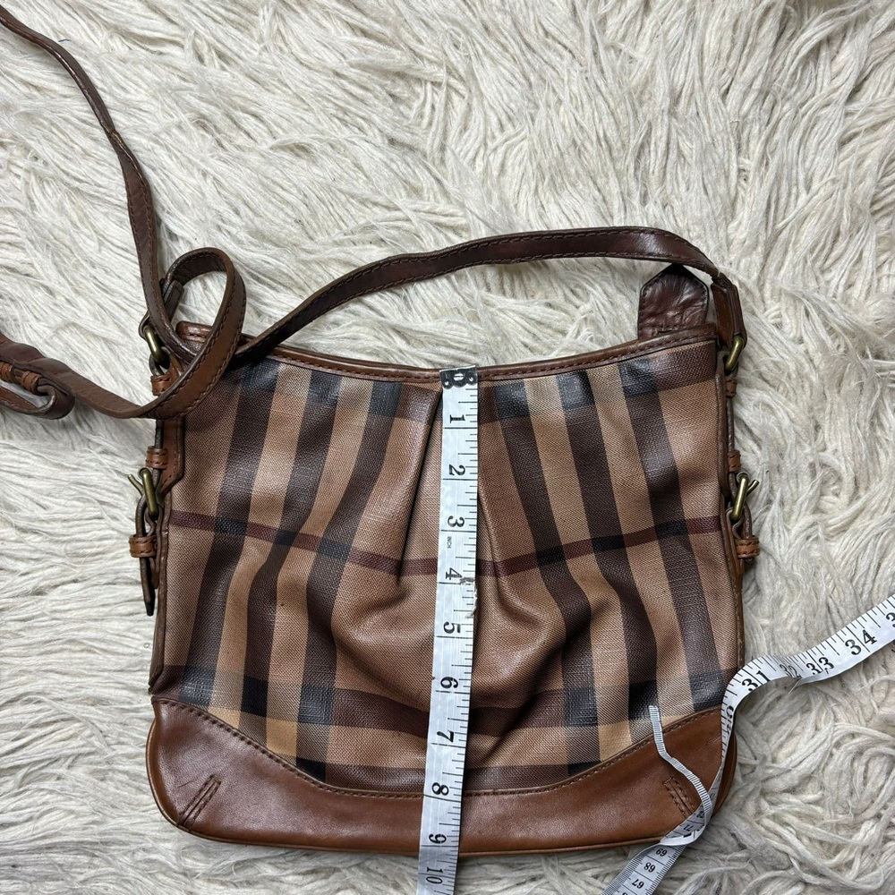 Burberry Brown Smoke House Check PVC and Leather Crossbody Bag - Picture 4 of 16